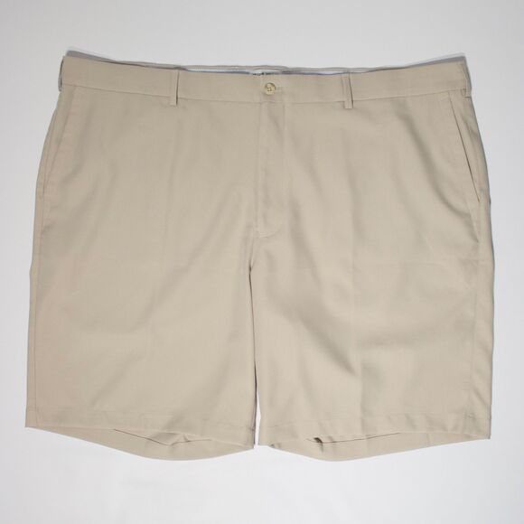 Peter Millar Performance Flat Front Golf Shorts 9” Inseam Beige Men Size 44 (A4) - Picture 1 of 9